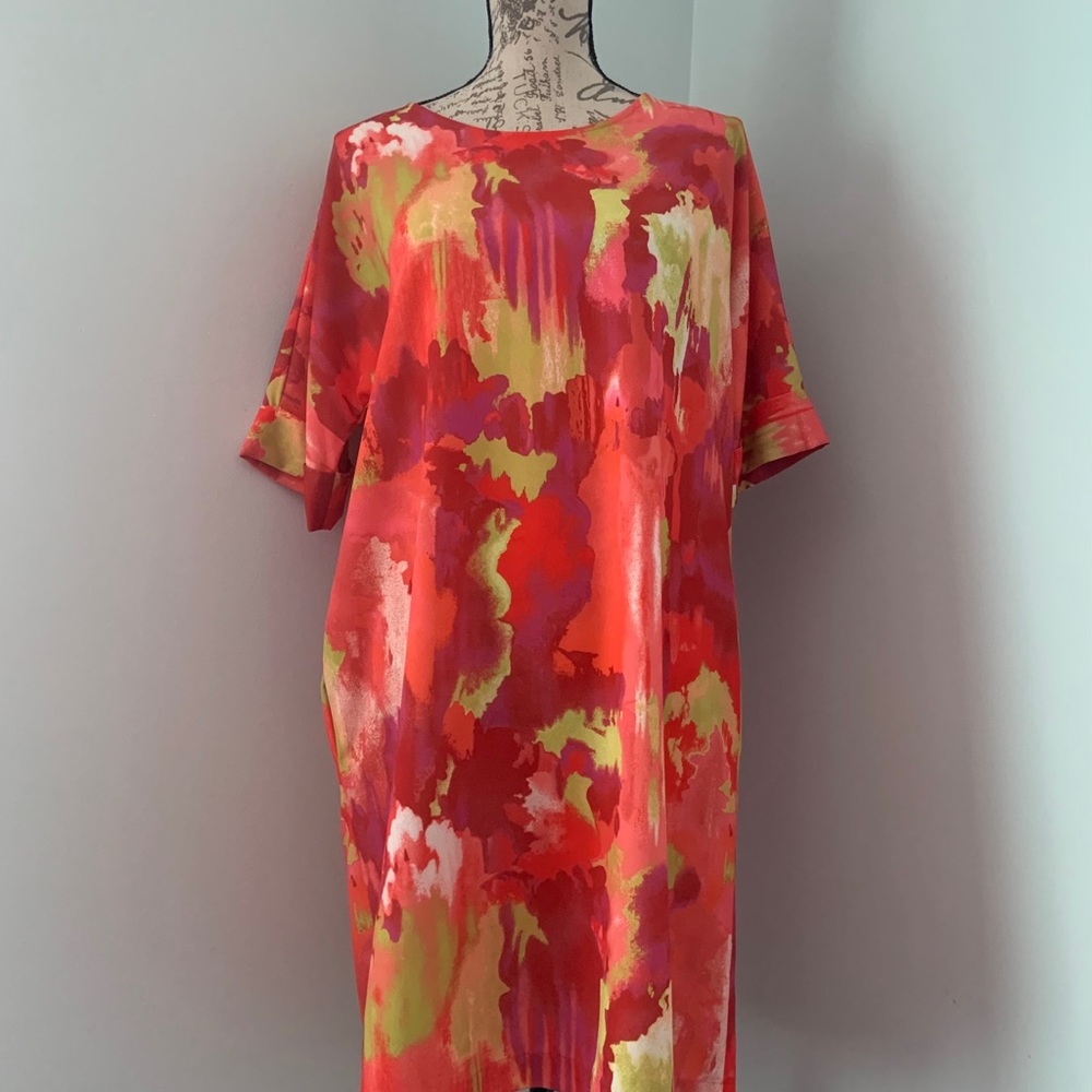 Natori Watercolor Relaxed Fit T-Shirt Dress - Picture 5 of 15